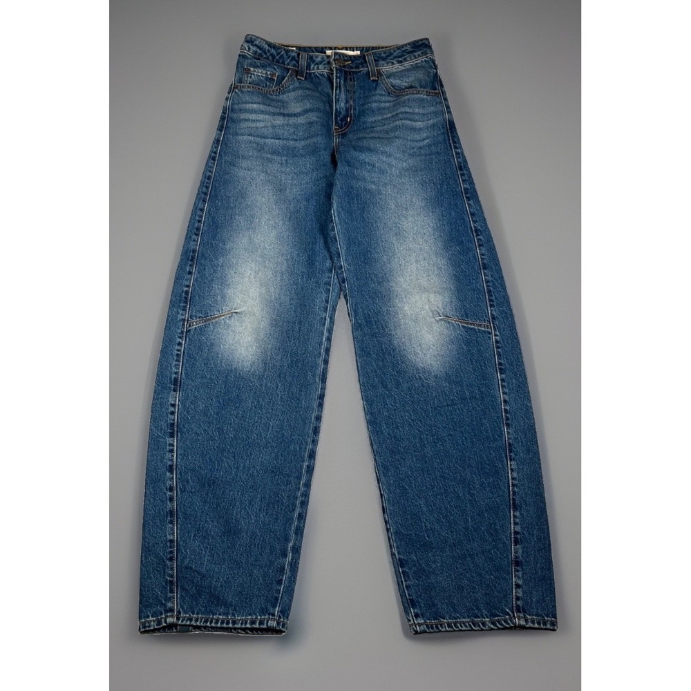 Levis Premium Womens 25 Baggy Dad Barrel Jeans Blue Wide Leg Denim 0039A-0001